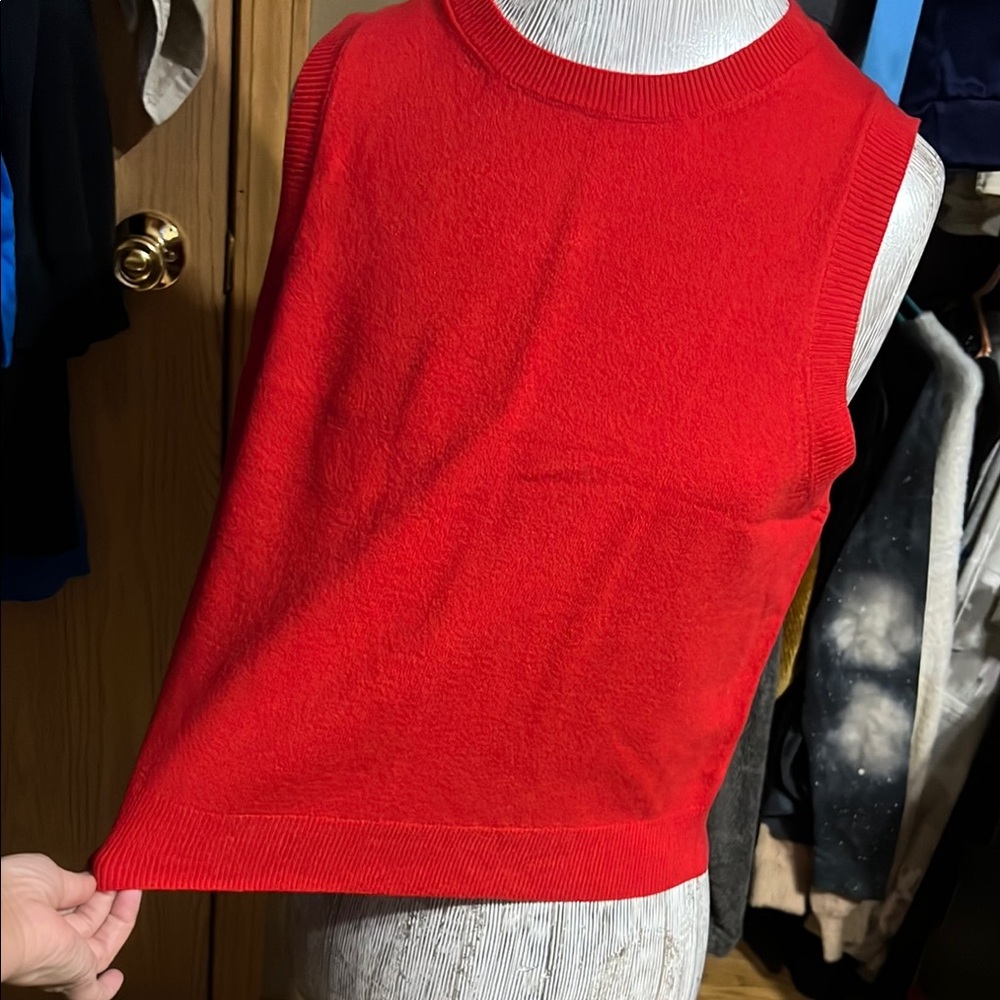 Vibrant Red Sleeveless Top